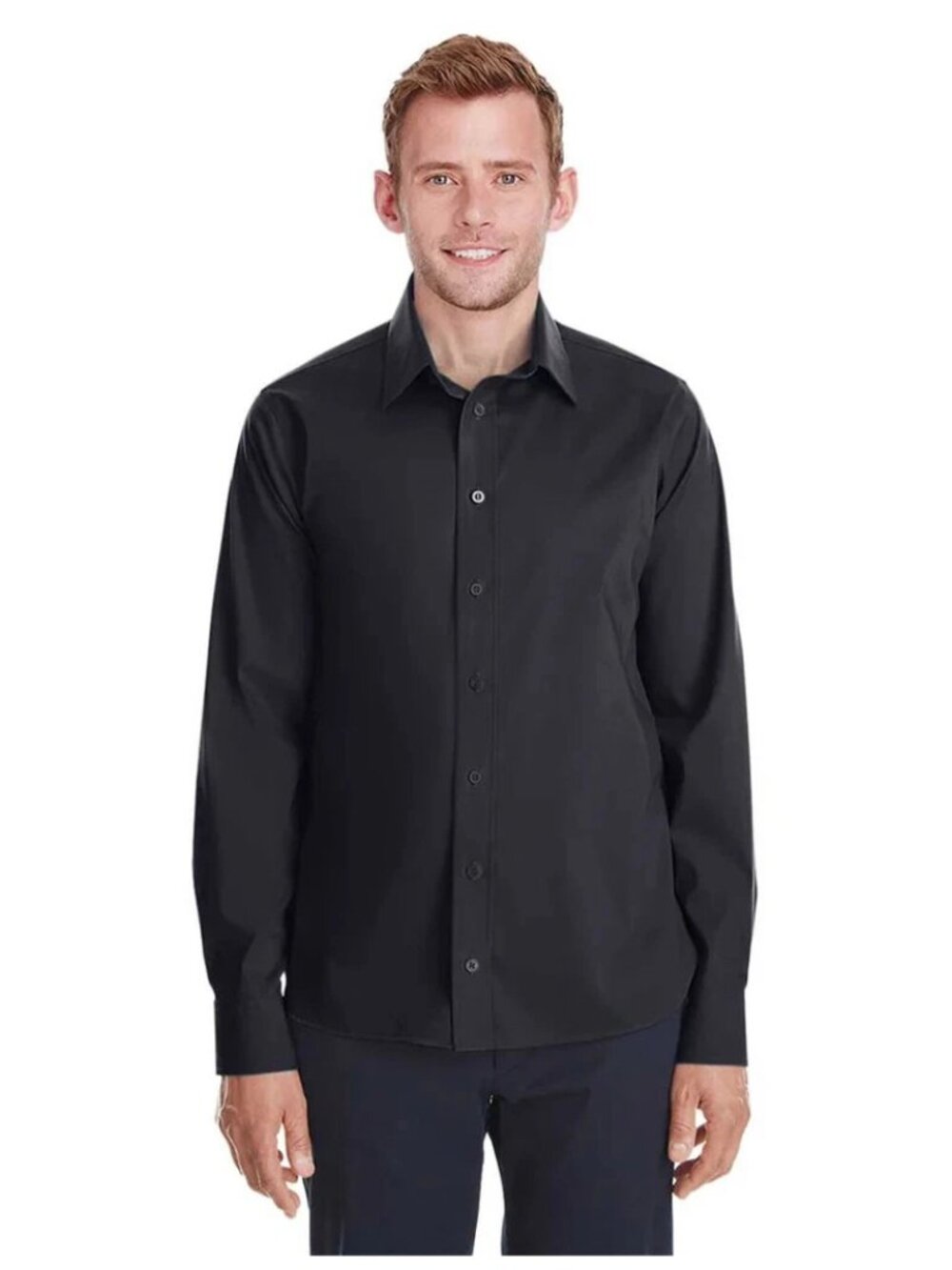 Devon & Jones Men's Crown Collection Broadcloth Dress Shirt Black